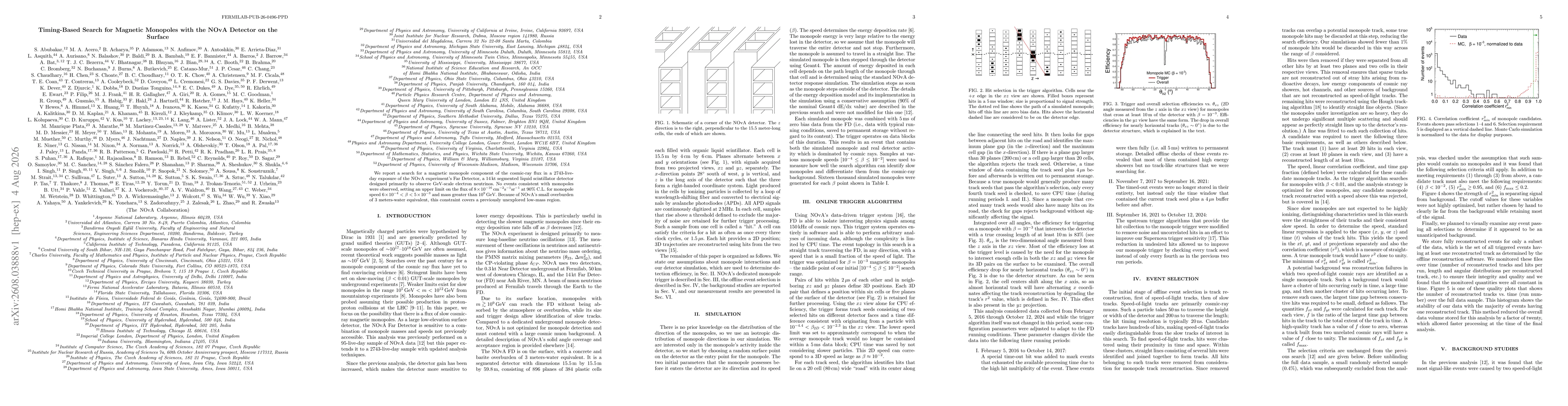 Thumbnail for Timing-Based Search for Magnetic Monopoles with the NOvA Detector on the Surface