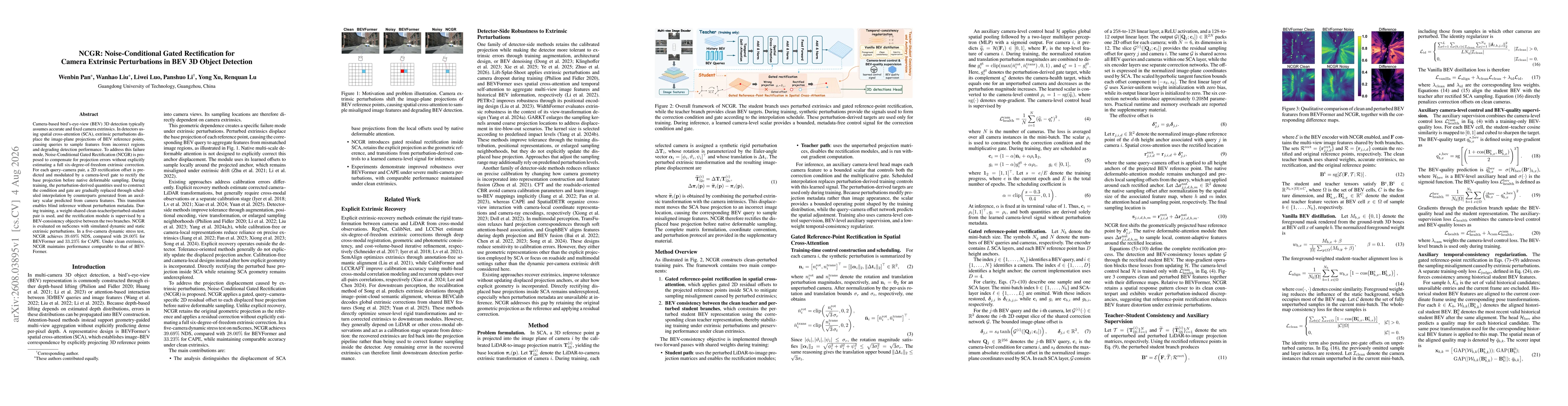 Thumbnail for NCGR: Noise-Conditional Gated Rectification for Camera Extrinsic Perturbations in BEV 3D Object Detection