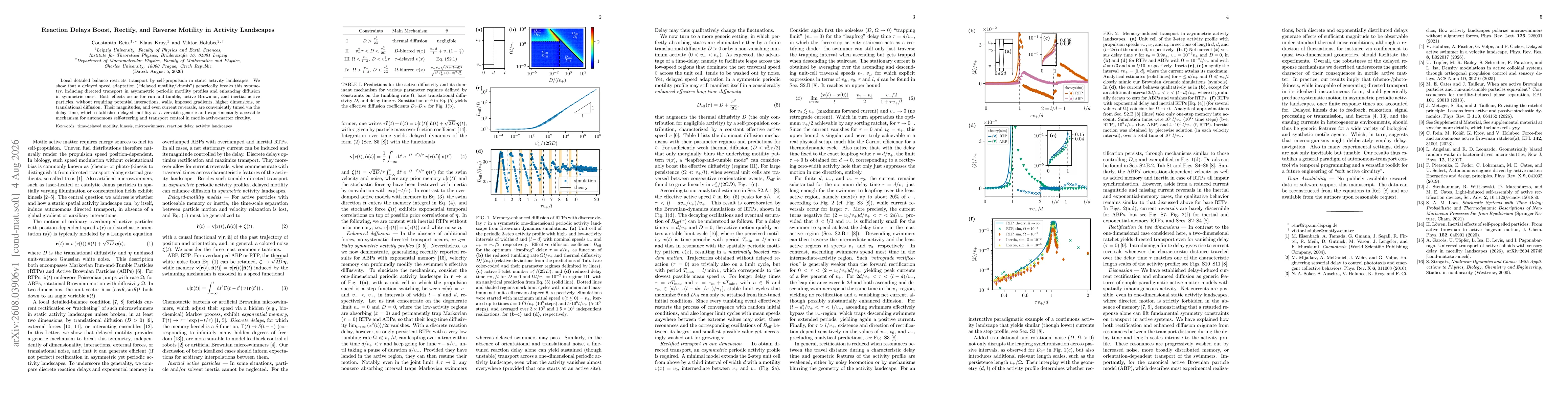 Thumbnail for Reaction Delays Boost, Rectify, and Reverse Motility in Activity Landscapes