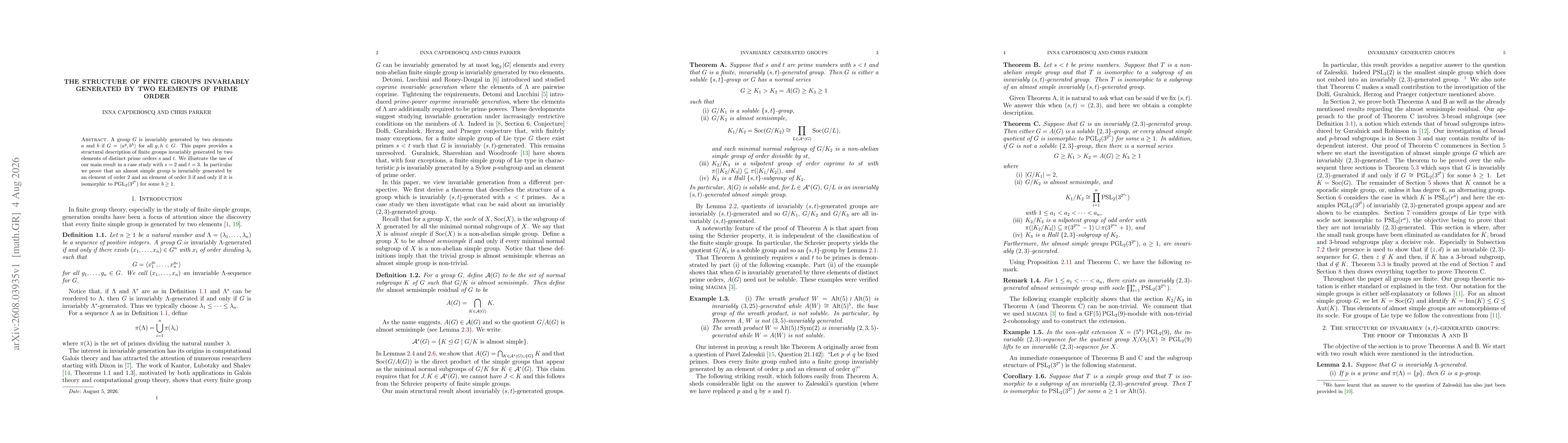 Thumbnail for The structure of finite groups invariably generated by two elements of prime order