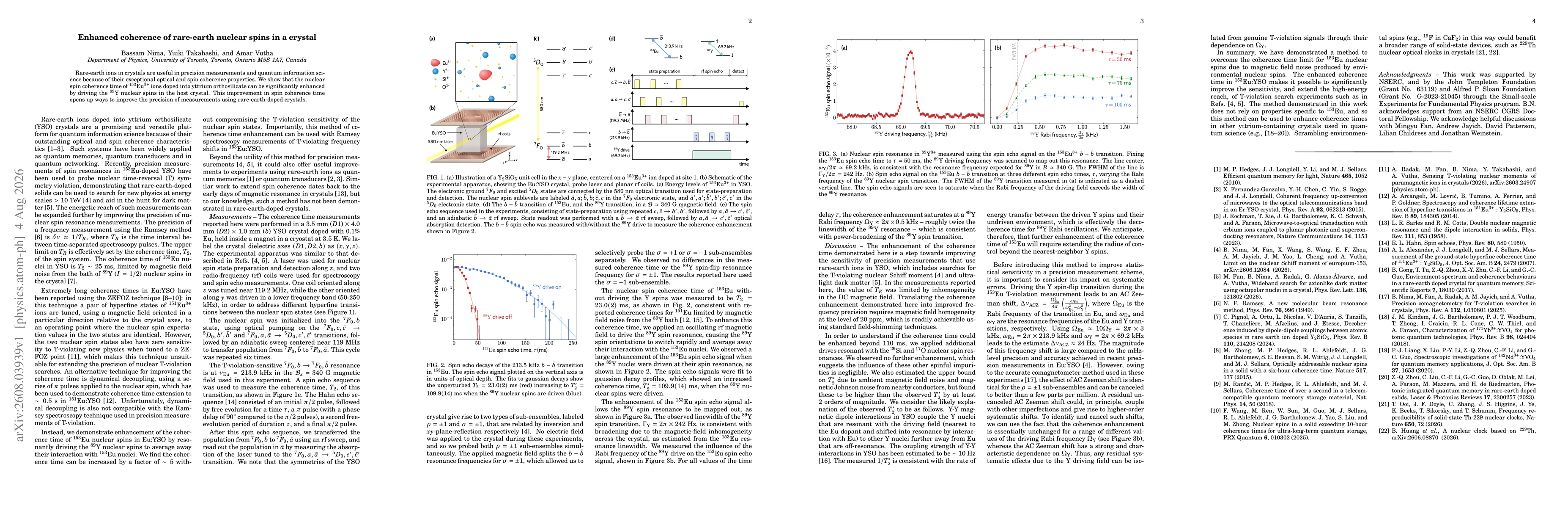 Thumbnail for Enhanced coherence of rare-earth nuclear spins in a crystal