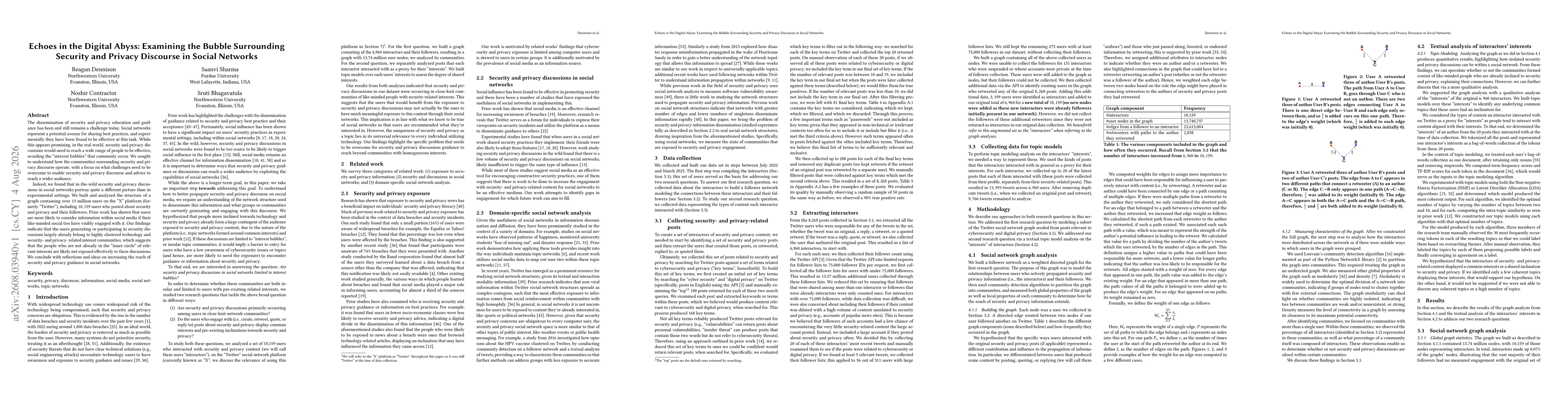 Thumbnail for Echoes in the Digital Abyss: Examining the Bubble Surrounding Security and Privacy Discourse in Social Networks