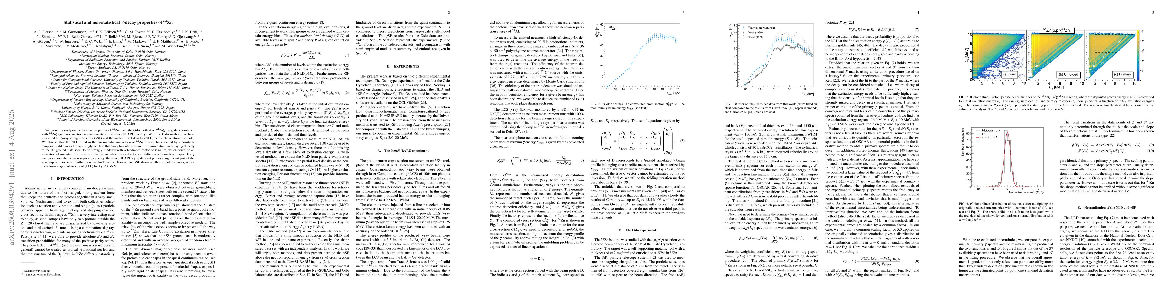 Thumbnail for Statistical and non-statistical $γ$-decay properties of $^{64}$Zn