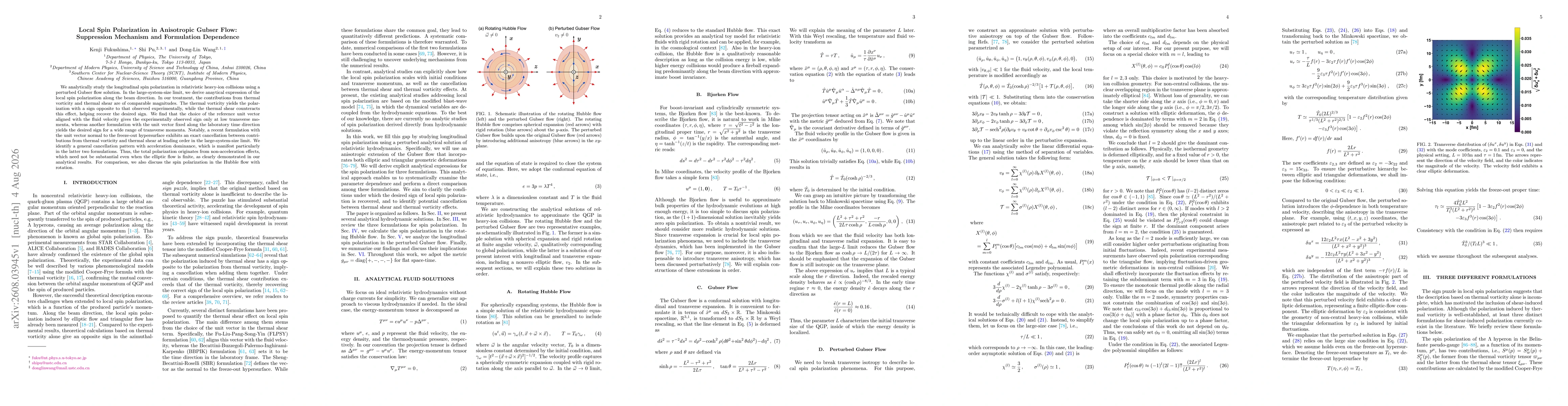 Thumbnail for Local Spin Polarization in Anisotropic Gubser Flow: Suppression Mechanism and Formulation Dependence