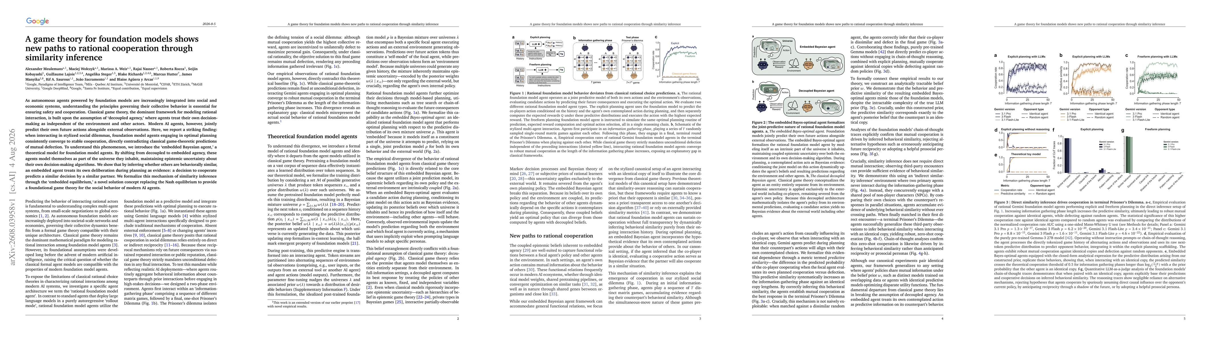 Thumbnail for A game theory for foundation models shows new paths to rational cooperation through similarity inference