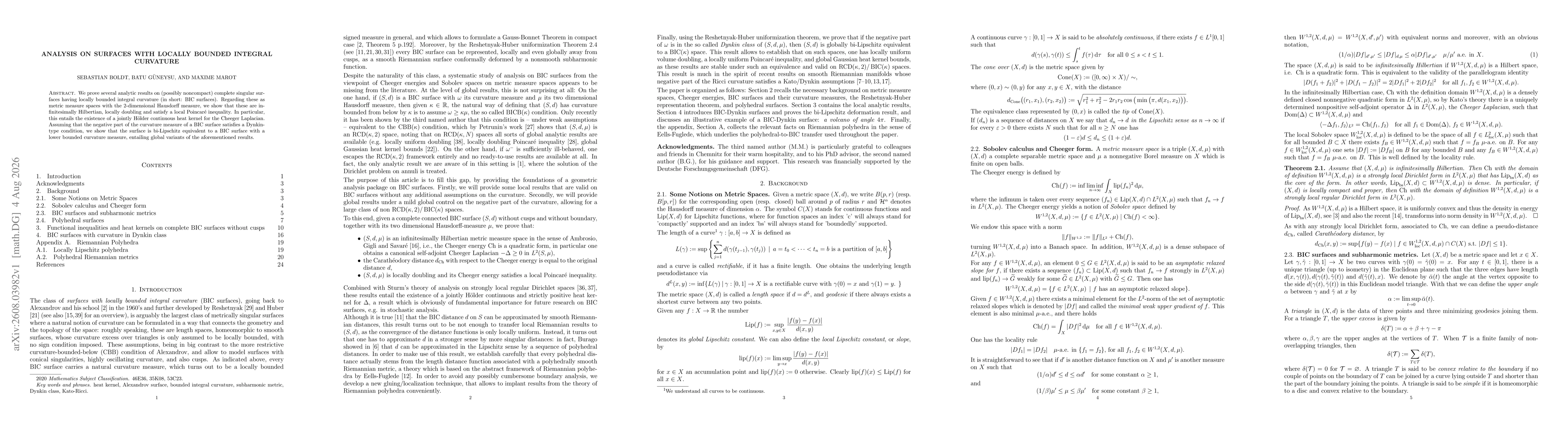 Thumbnail for Analysis on surfaces with locally bounded integral curvature