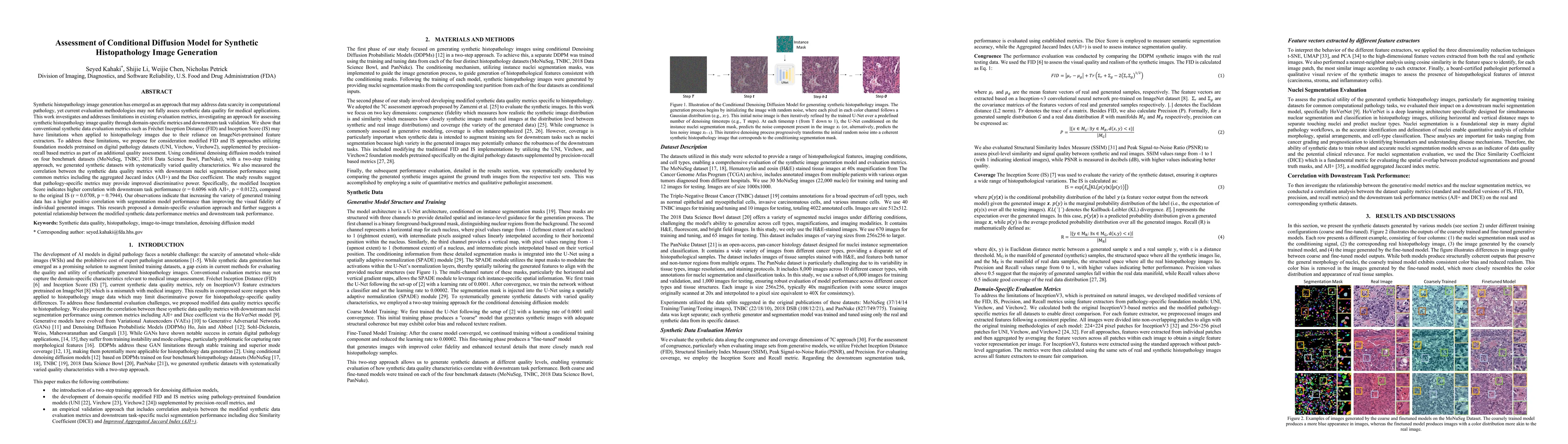 Thumbnail for Assessment of Conditional Diffusion Model for Synthetic Histopathology Image Generation