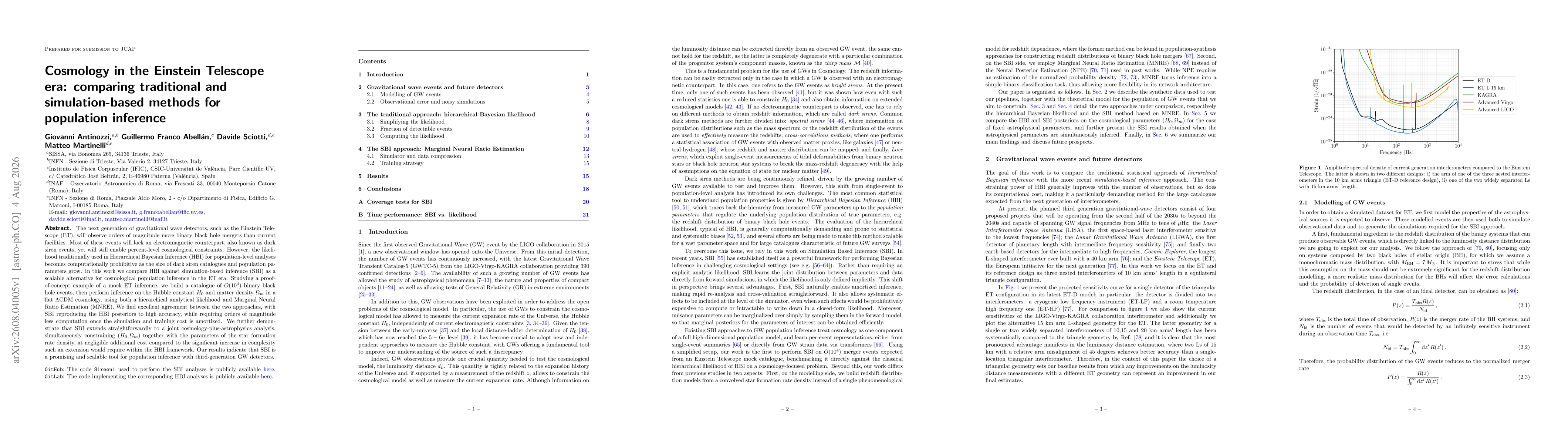 Thumbnail for Cosmology in the Einstein Telescope era: comparing traditional and simulation-based methods for population inference