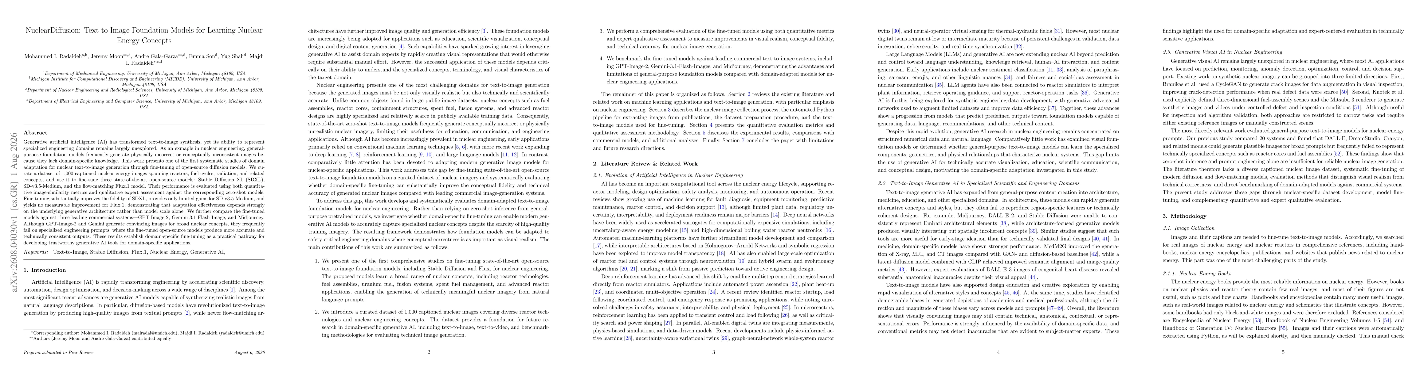 Thumbnail for NuclearDiffusion: Text-to-Image Foundation Models for Learning Nuclear Energy Concepts