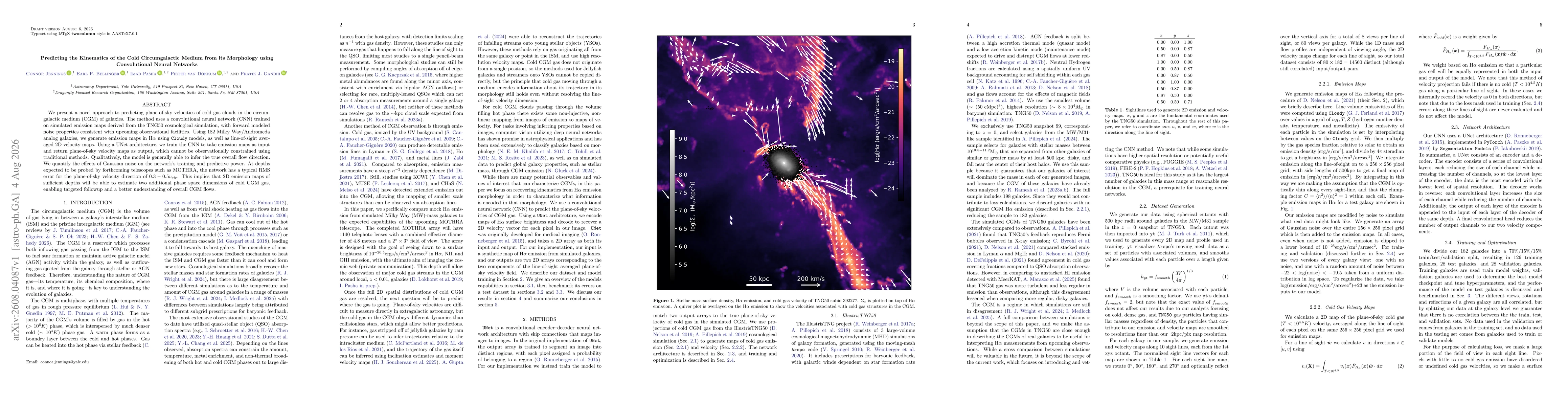 Thumbnail for Predicting the Kinematics of the Cold Circumgalactic Medium from its Morphology using Convolutional Neural Networks