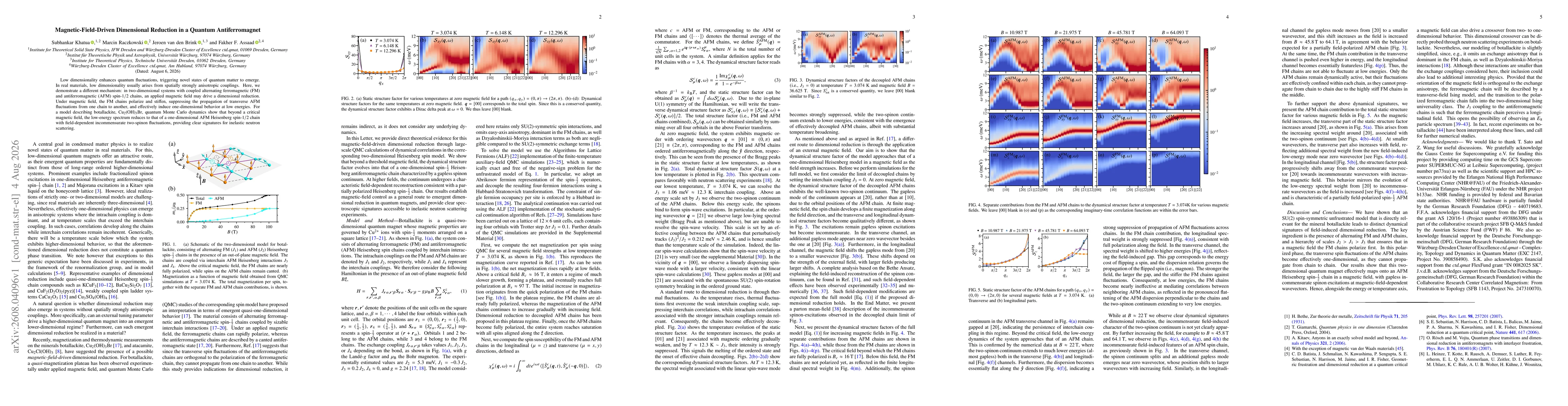 Thumbnail for Magnetic-Field-Driven Dimensional Reduction in a Quantum Antiferromagnet