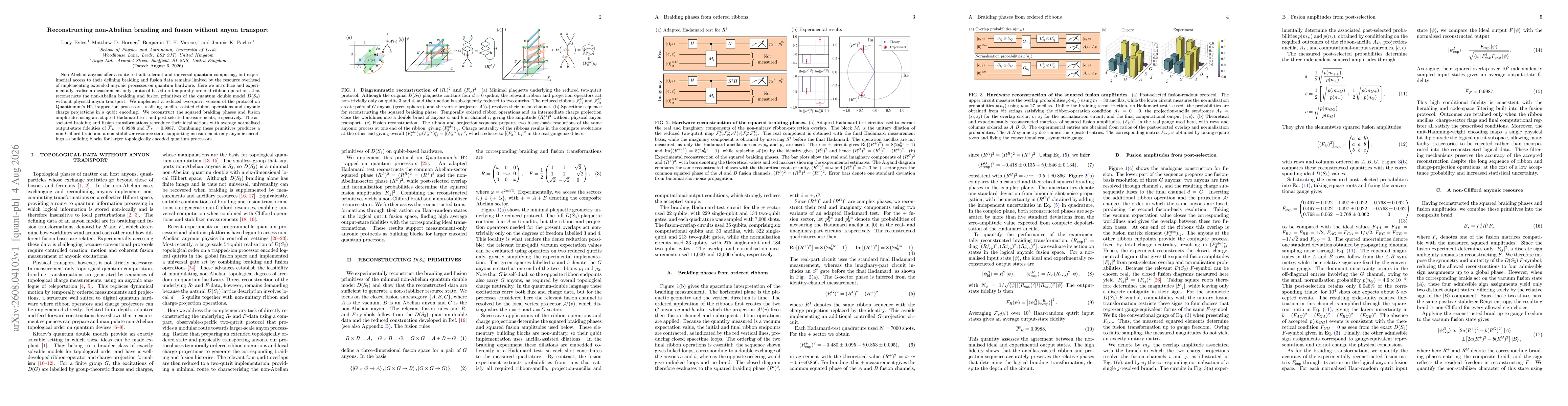 Thumbnail for Reconstructing non-Abelian braiding and fusion without anyon transport