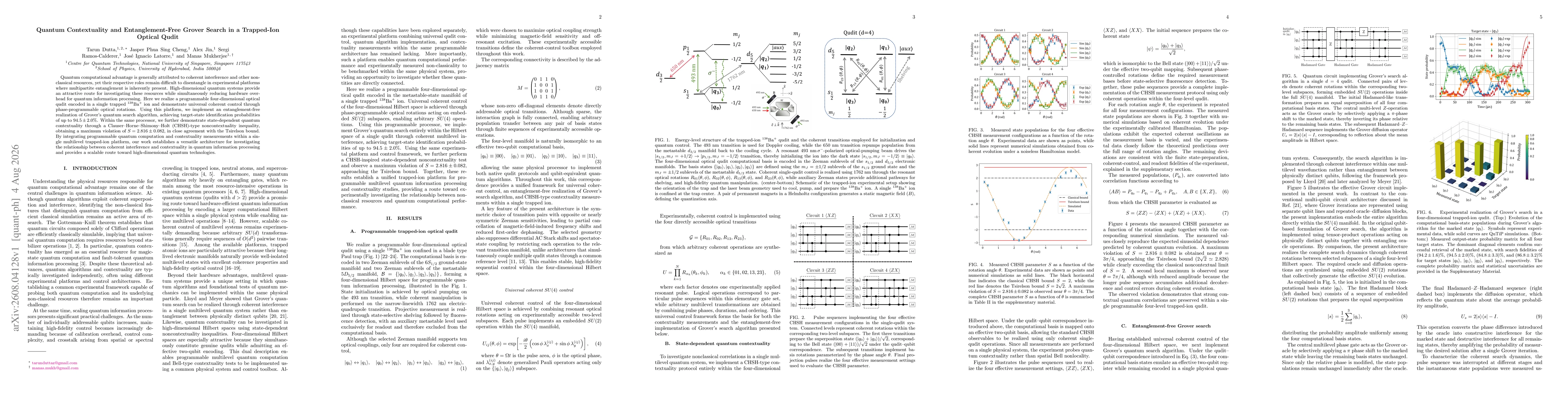 Thumbnail for Quantum Contextuality and Entanglement-Free Grover Search in a Trapped-Ion Optical Qudit