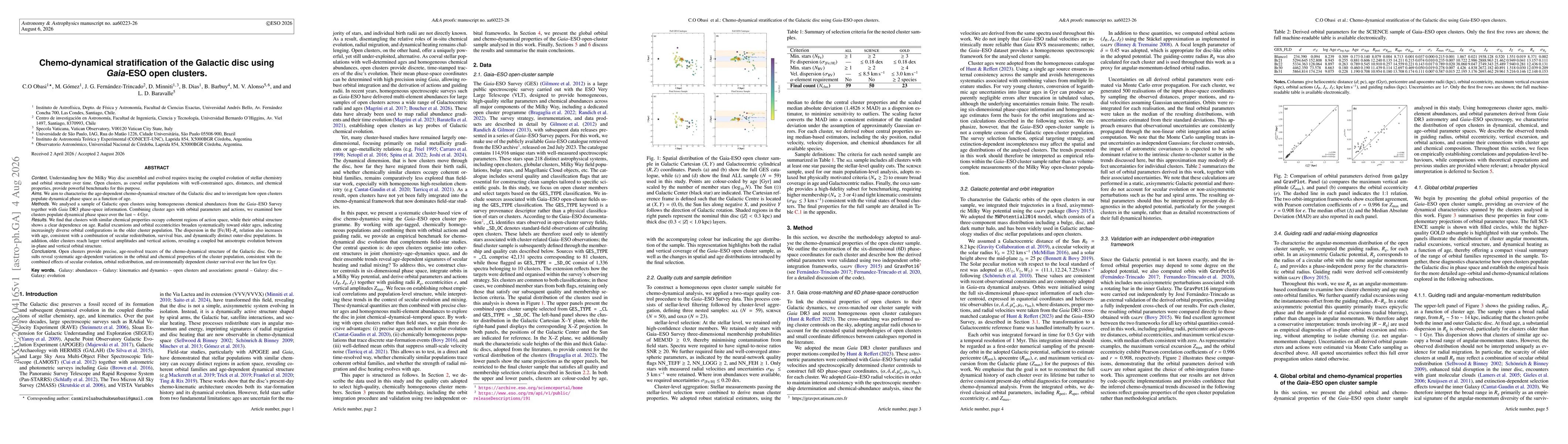 Thumbnail for Chemo-dynamical stratification of the Galactic disc using \emph{Gaia}-ESO open clusters