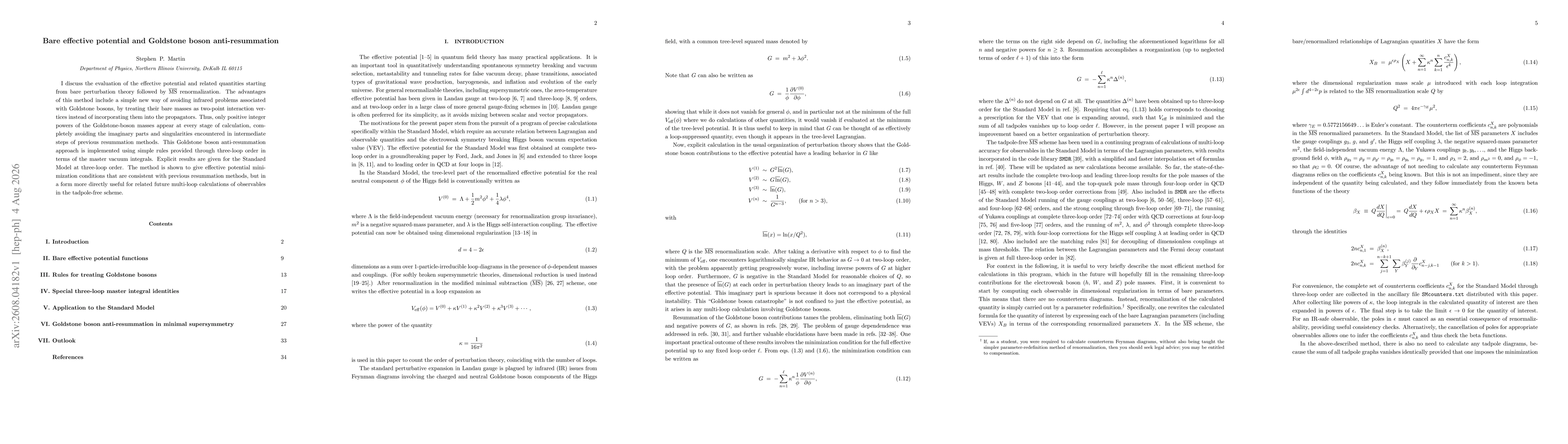 Thumbnail for Bare effective potential and Goldstone boson anti-resummation