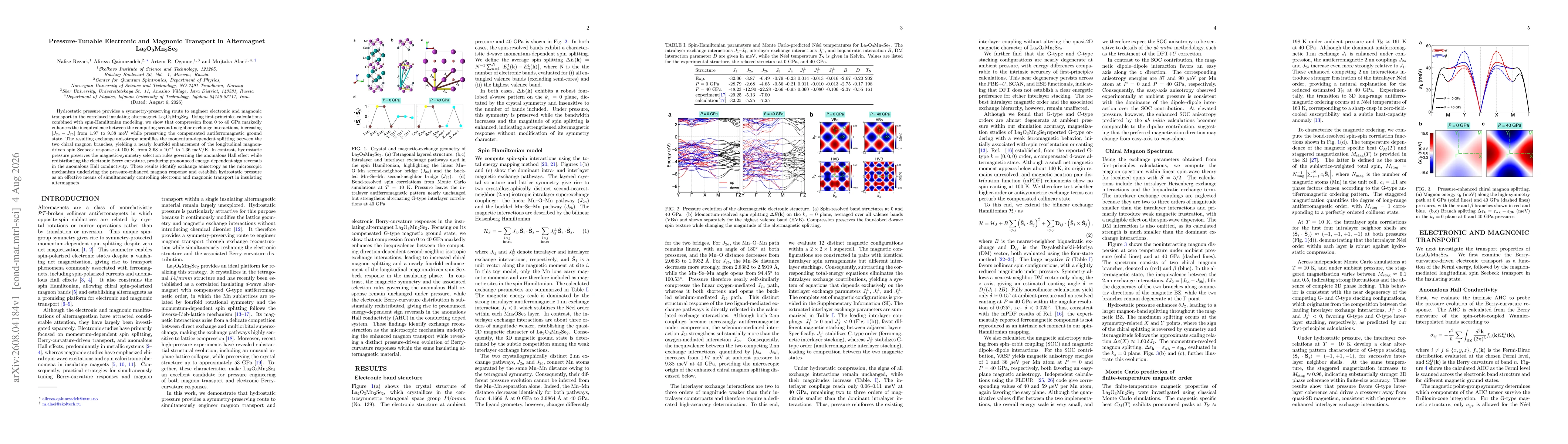 Thumbnail for Pressure-Tunable Electronic and Magnonic Transport in Altermagnet La$_2$O$_3$Mn$_2$Se$_2$