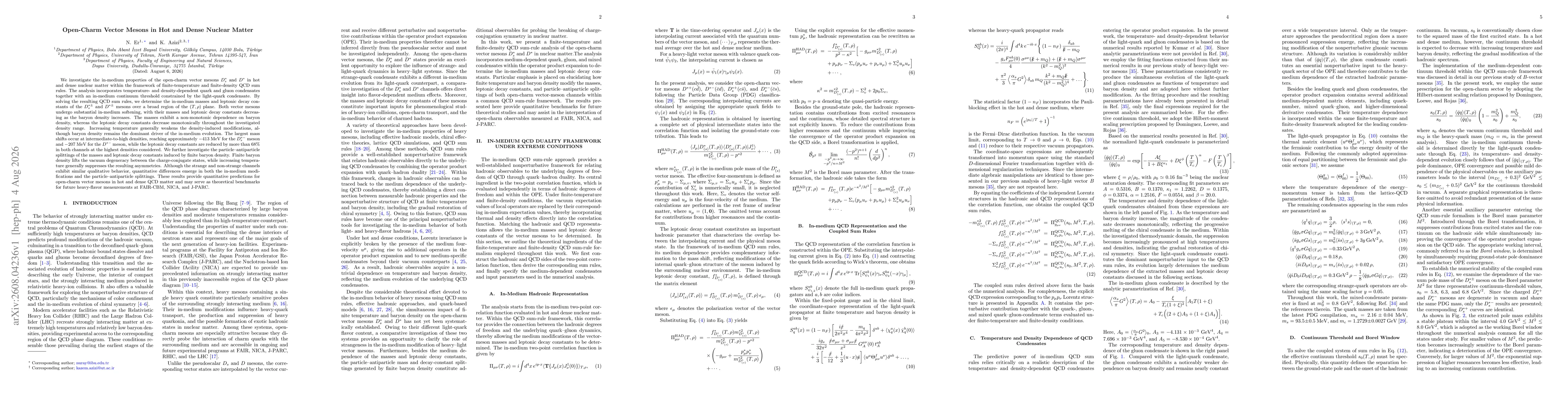 Thumbnail for Open-Charm Vector Mesons in Hot and Dense Nuclear Matter