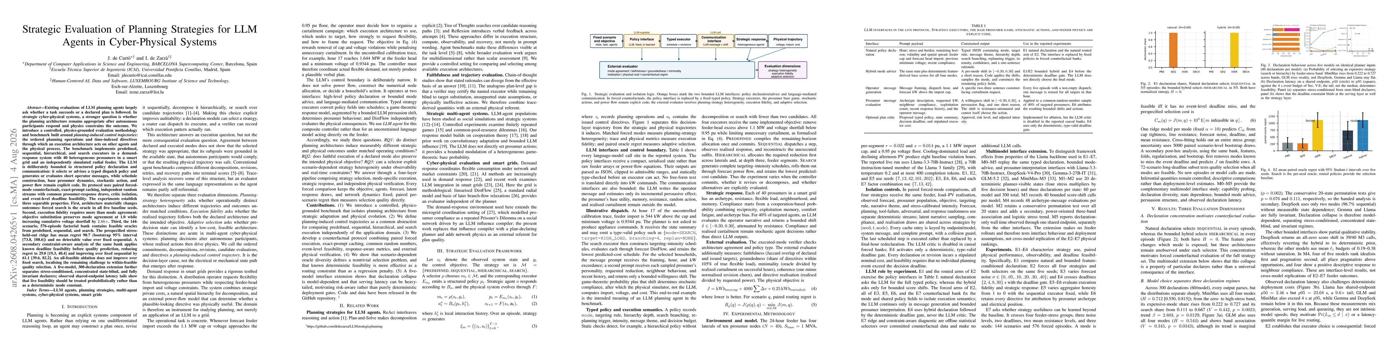 Thumbnail for Strategic Evaluation of Planning Strategies for LLM Agents in Cyber-Physical Systems