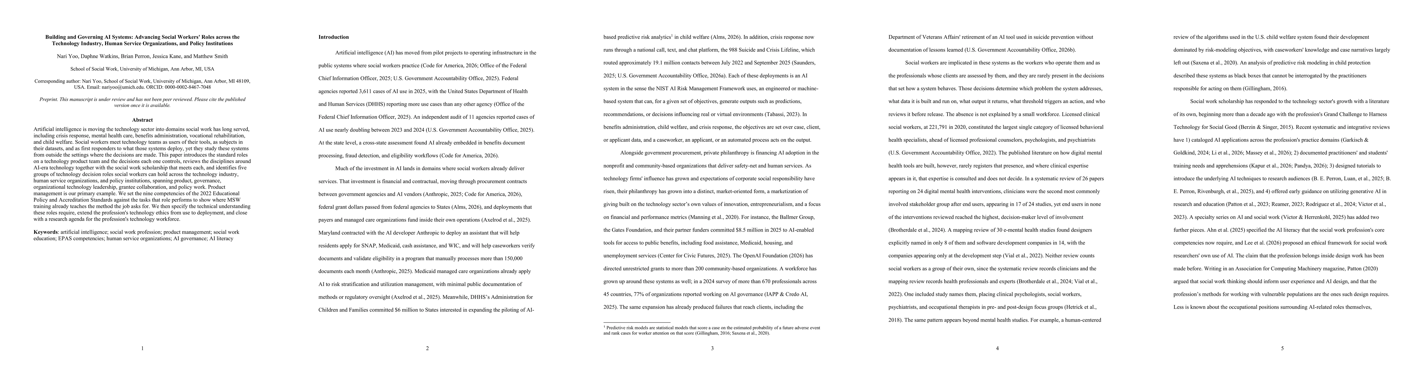 Thumbnail for Building and Governing AI Systems: Advancing Social Workers' Roles across the Technology Industry, Human Service Organizations, and Policy Institutions