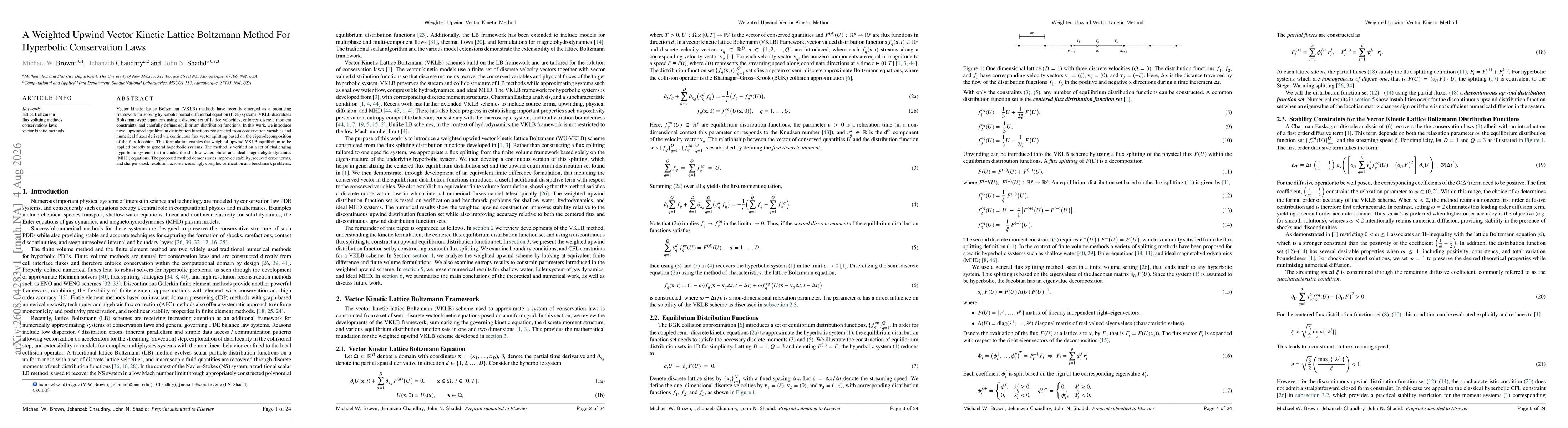 Thumbnail for A Weighted Upwind Vector Kinetic Lattice Boltzmann Method For Hyperbolic Conservation Laws