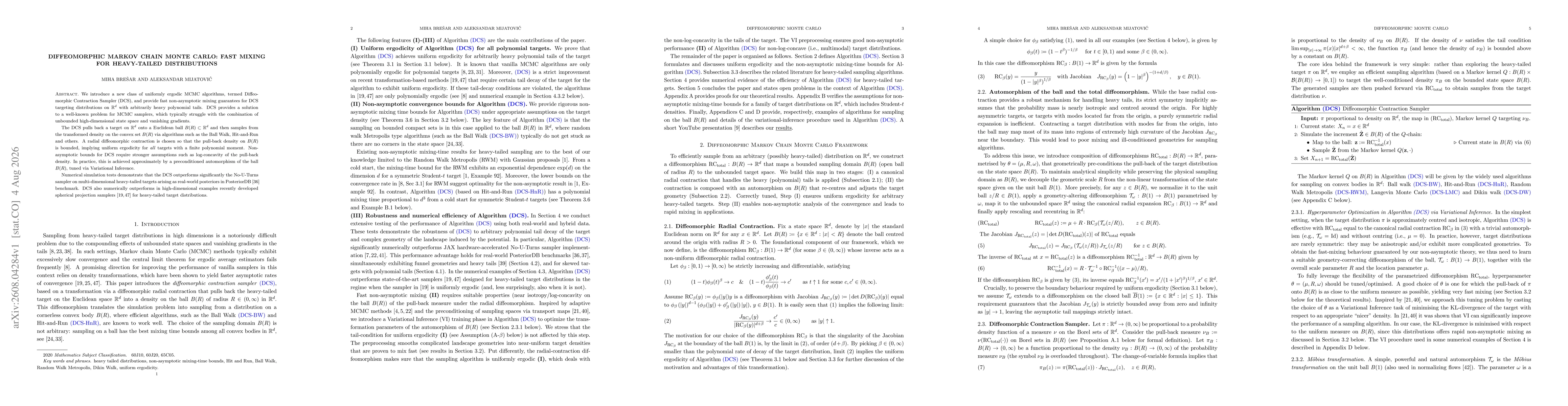 Thumbnail for Diffeomorphic Markov Chain Monte Carlo: fast mixing for heavy-tailed distributions