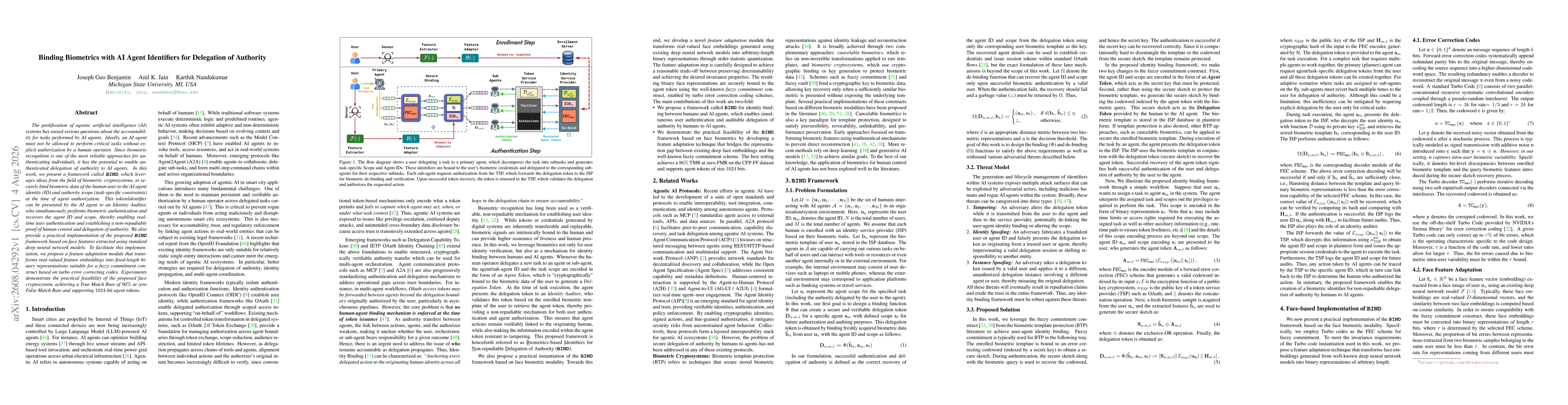 Thumbnail for Binding Biometrics with AI Agent Identifiers for Delegation of Authority