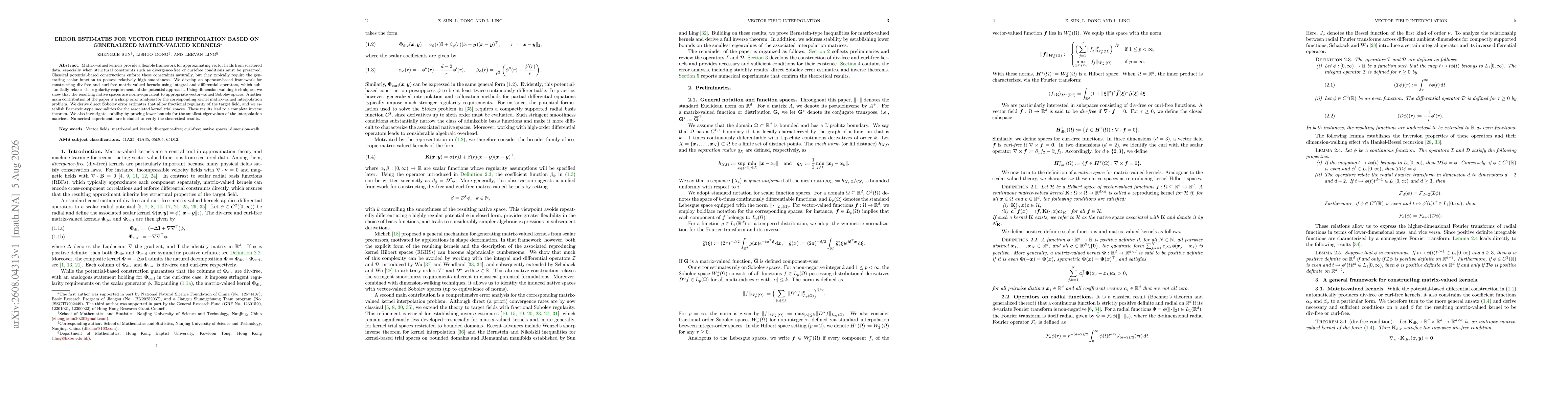 Thumbnail for Error estimates for vector field interpolation based on generalized matrix-valued kernels