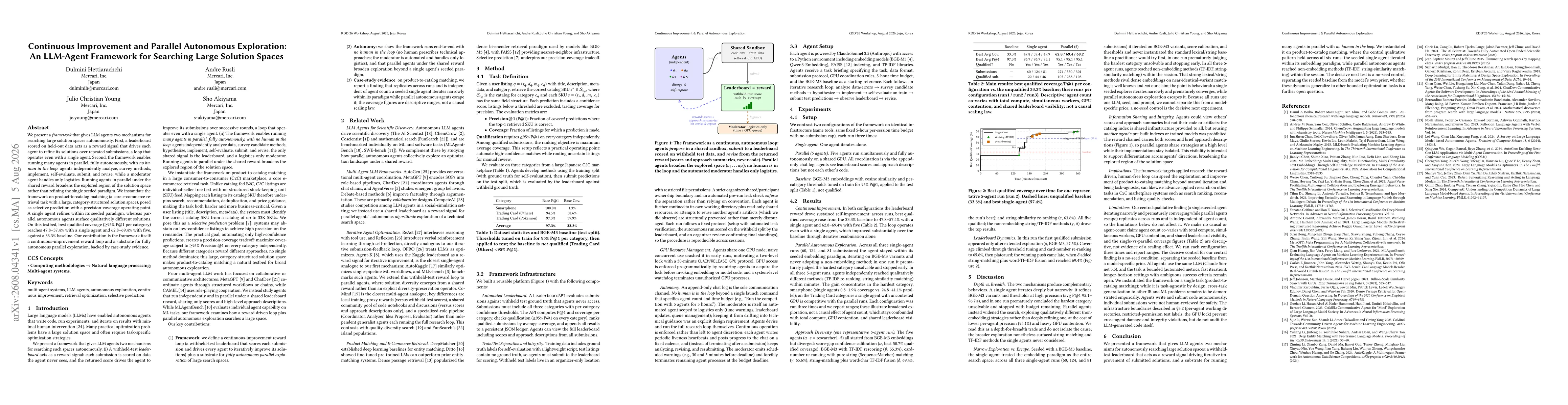 Thumbnail for Continuous Improvement and Parallel Autonomous Exploration: An LLM-Agent Framework for Searching Large Solution Spaces