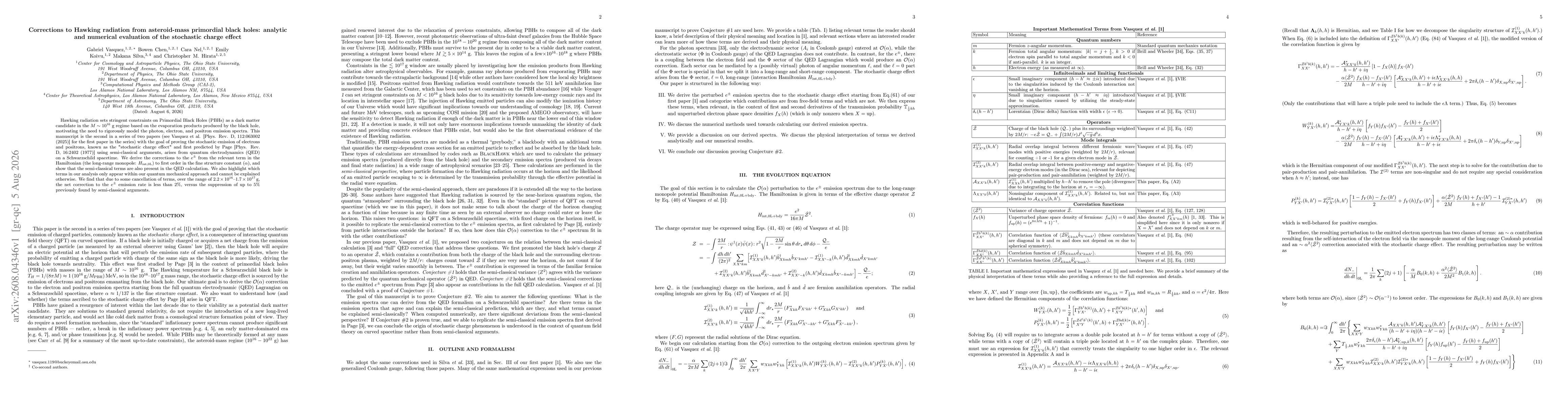 Thumbnail for Corrections to Hawking radiation from asteroid-mass primordial black holes: analytic and numerical evaluation of the stochastic charge effect