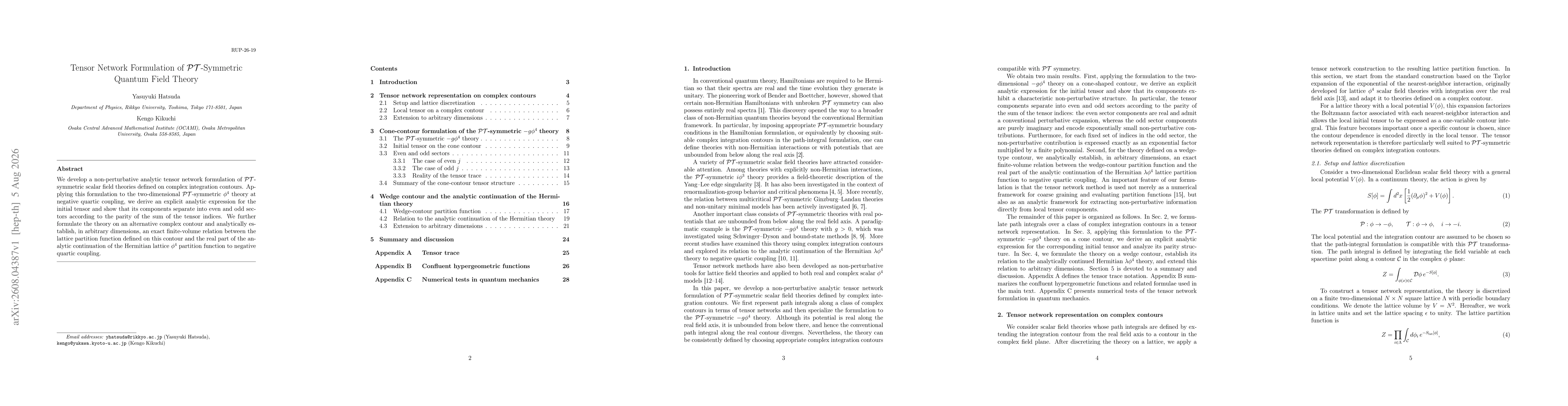 Thumbnail for Tensor Network Formulation of $\mathcal{PT}$-Symmetric Quantum Field Theory