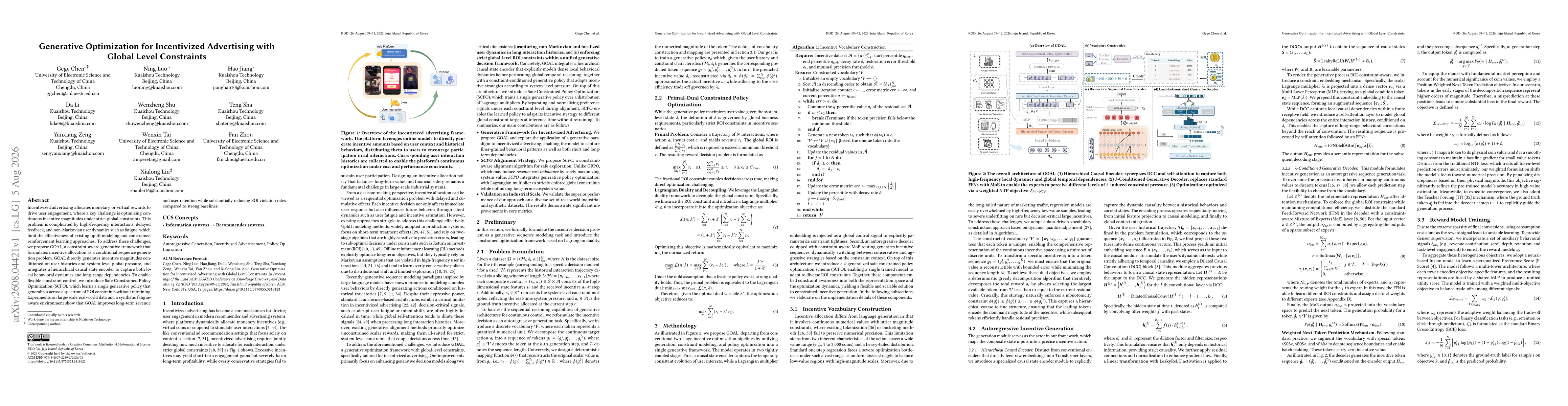 Thumbnail for Generative Optimization for Incentivized Advertising with Global Level Constraints