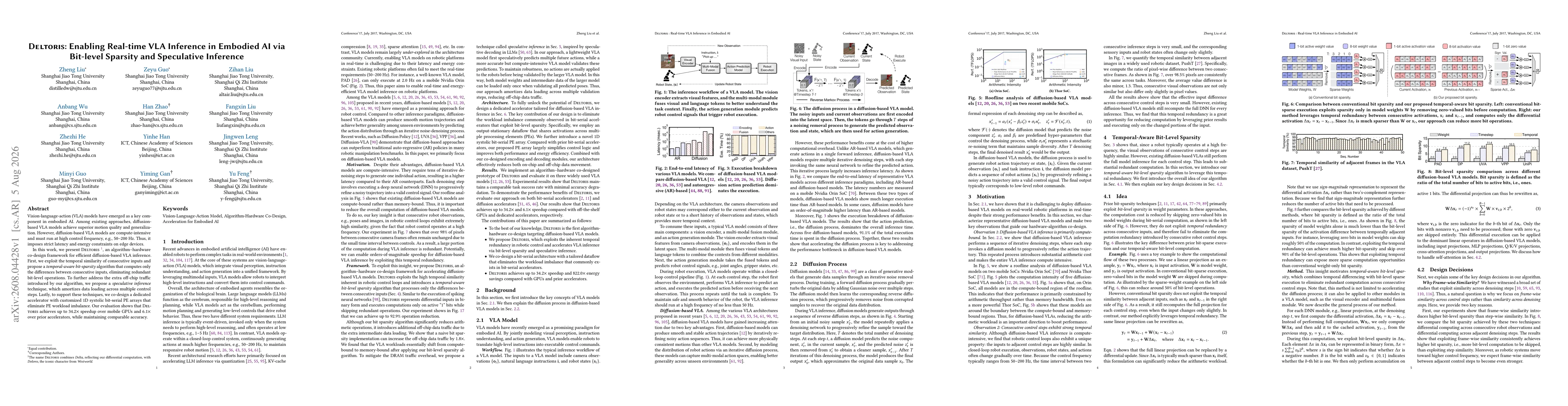Thumbnail for Deltoris: Enabling Real-time VLA Inference in Embodied AI via Bit-level Sparsity and Speculative Inference