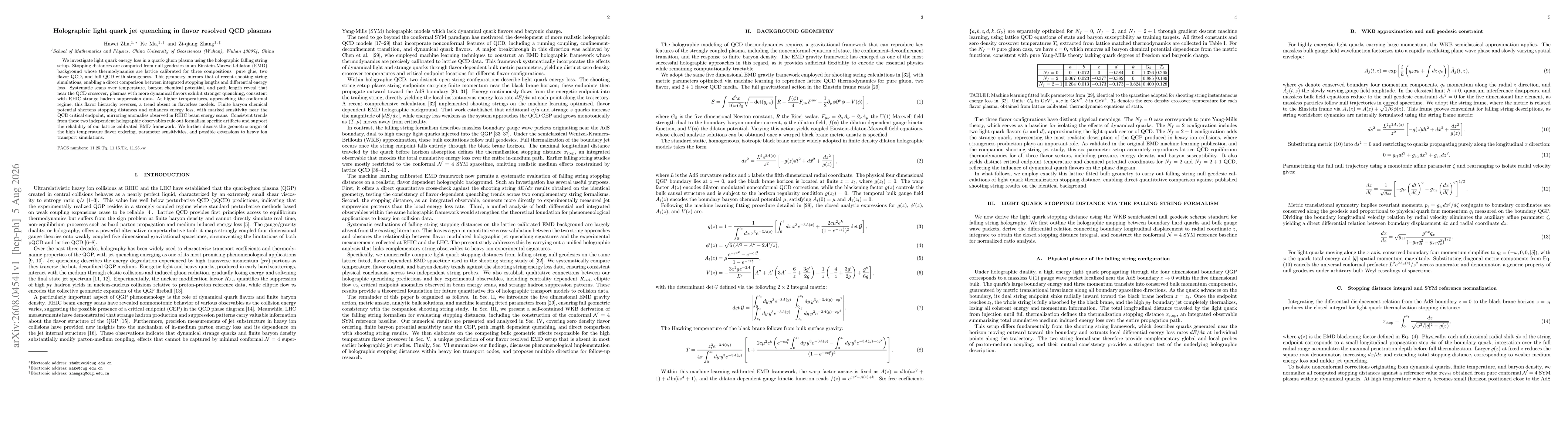 Thumbnail for Holographic light quark jet quenching in flavor resolved QCD plasmas