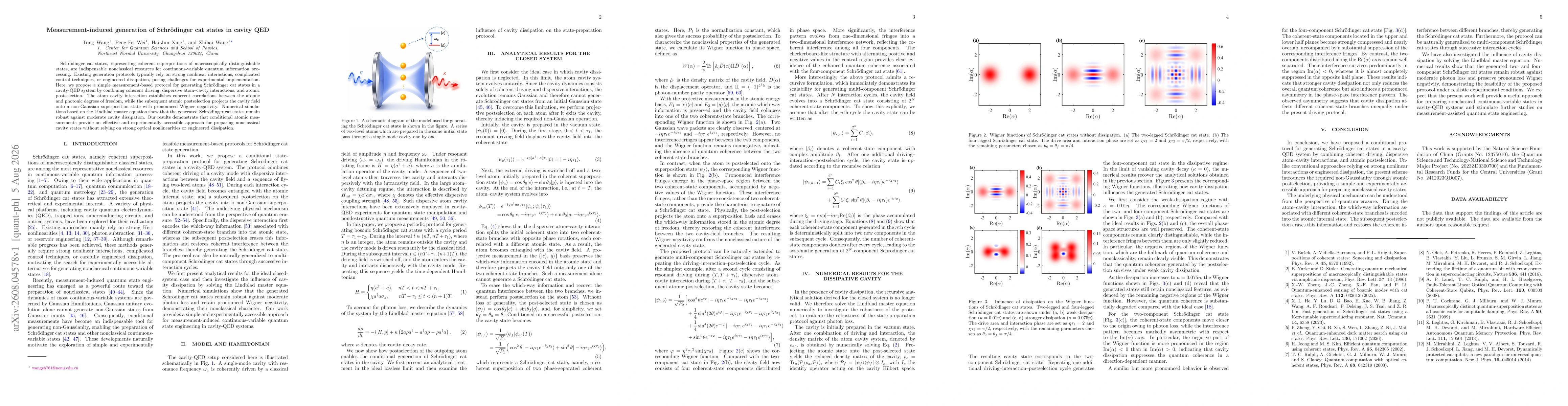 Thumbnail for Measurement-induced generation of Schrödinger cat states in cavity QED