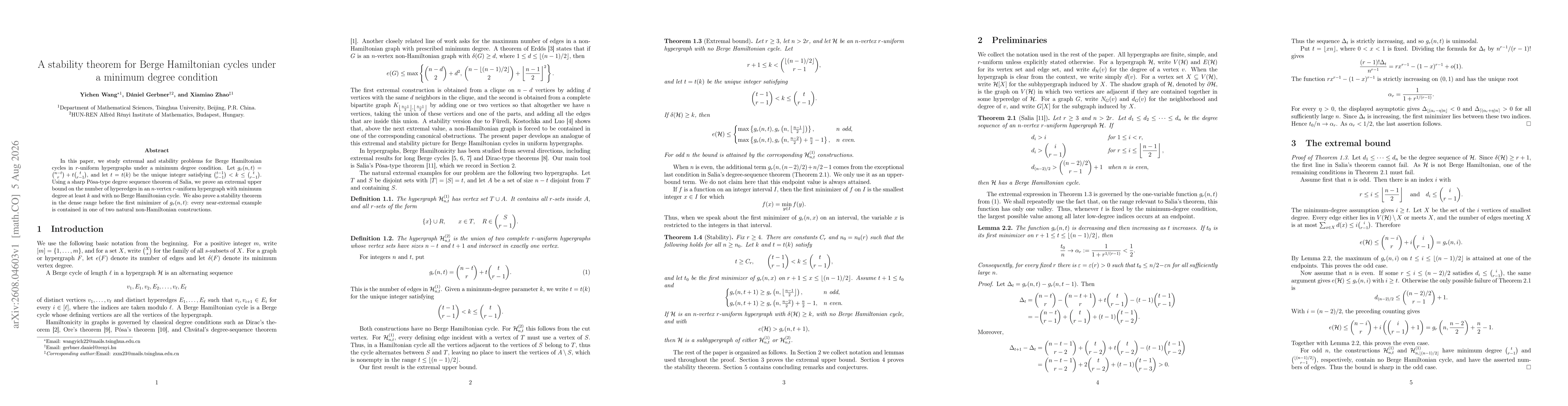 Thumbnail for A stability theorem for Berge Hamiltonian cycles under a minimum degree condition