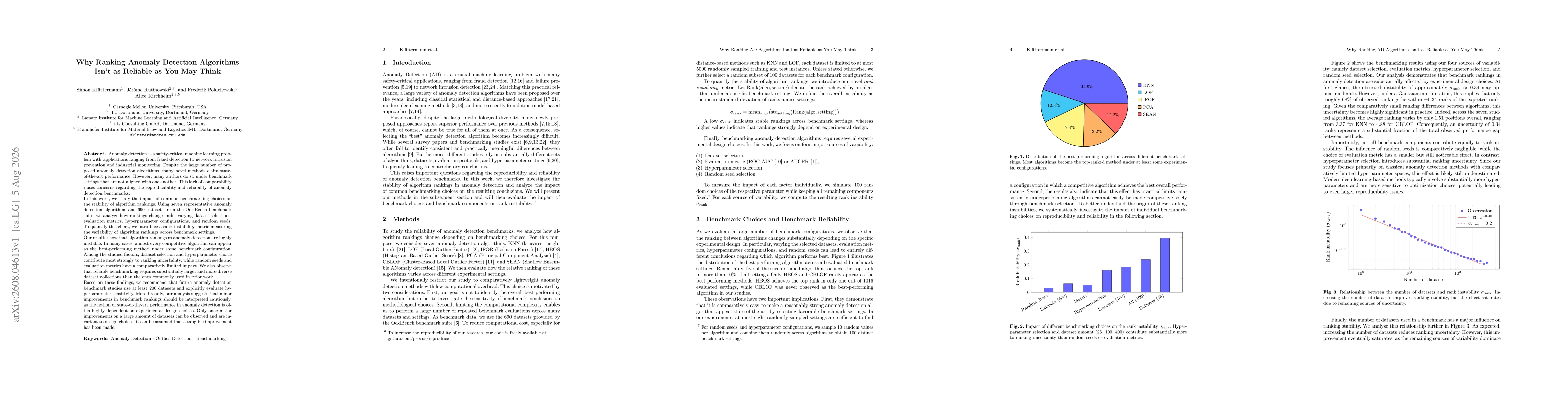 Thumbnail for Why Ranking Anomaly Detection Algorithms Isn't as Reliable as You May Think