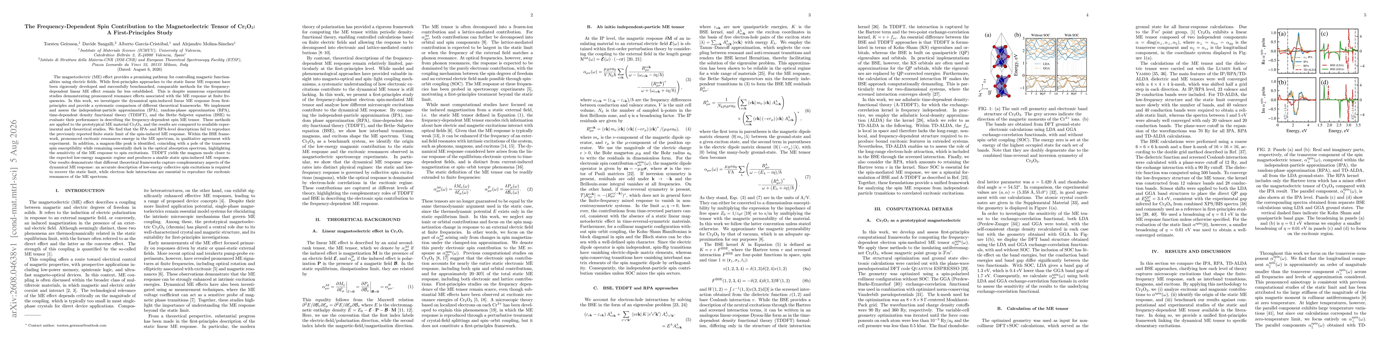 Thumbnail for The Frequency-Dependent Spin Contribution to the Magnetoelectric Tensor of Cr$_2$O$_3$: A First-Principles Study