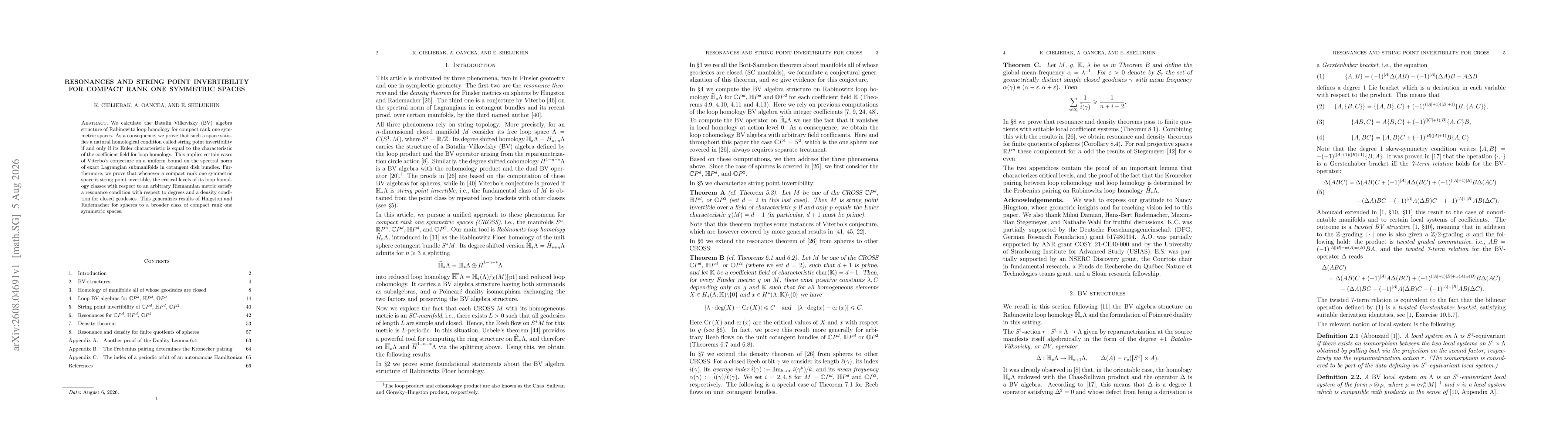 Thumbnail for Resonances and string point invertibility for compact rank one symmetric spaces