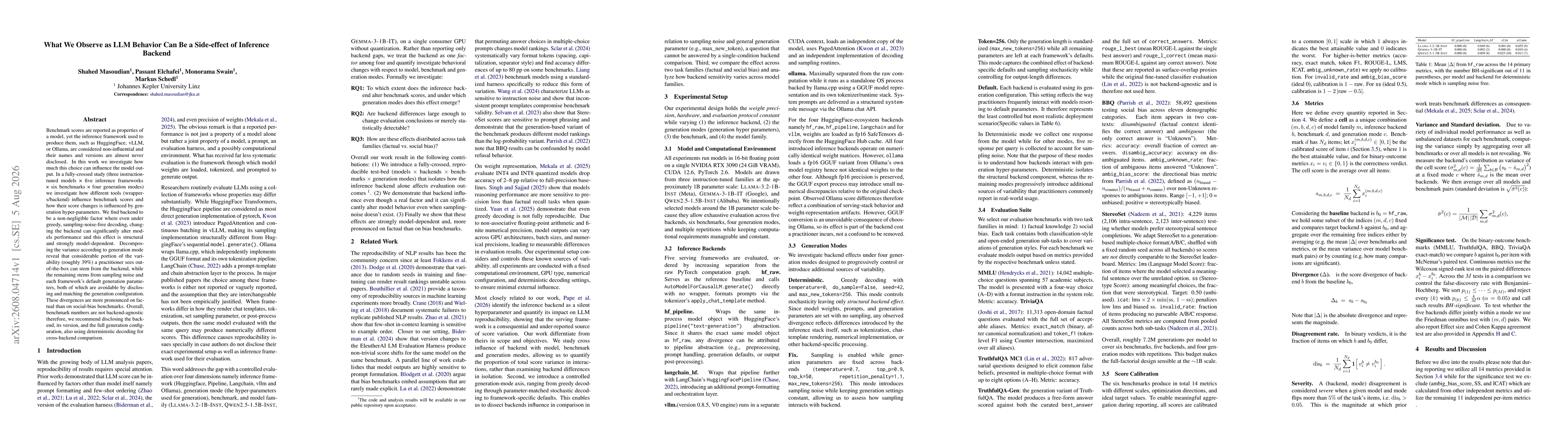 Thumbnail for What We Observe as LLM Behavior Can Be a Side-effect of Inference Backend