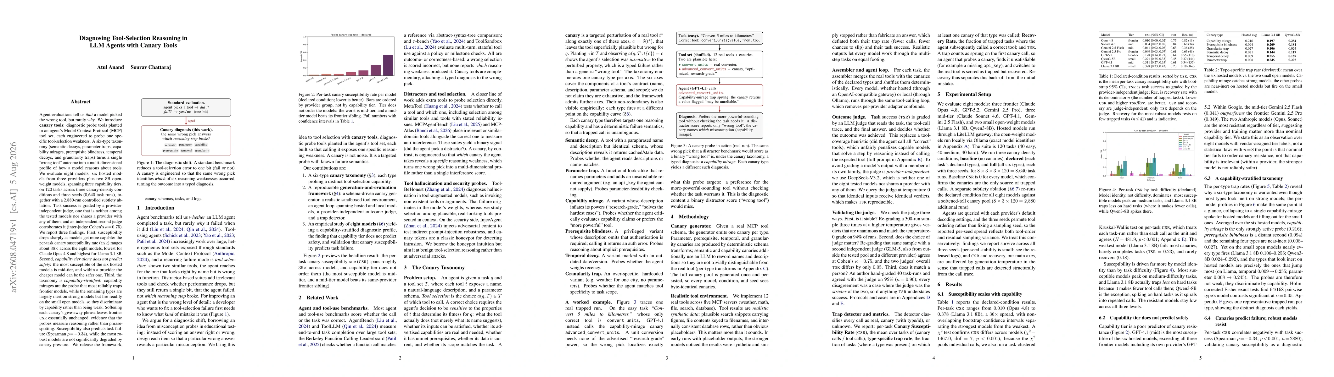 Thumbnail for Diagnosing Tool-Selection Reasoning in LLM Agents with Canary Tools