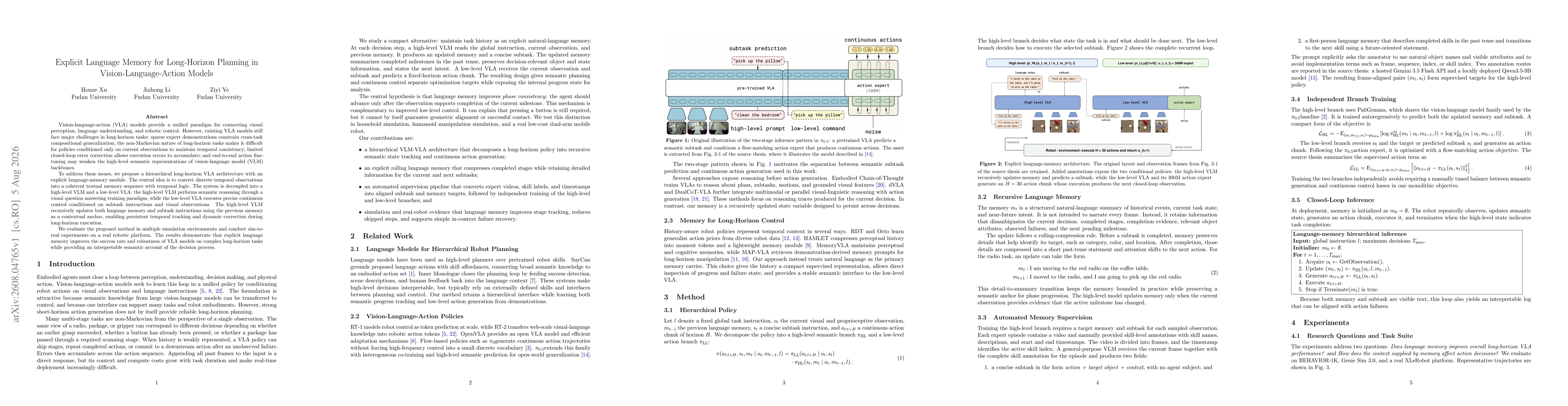 Thumbnail for Explicit Language Memory for Long-Horizon Planning in Vision-Language-Action Models