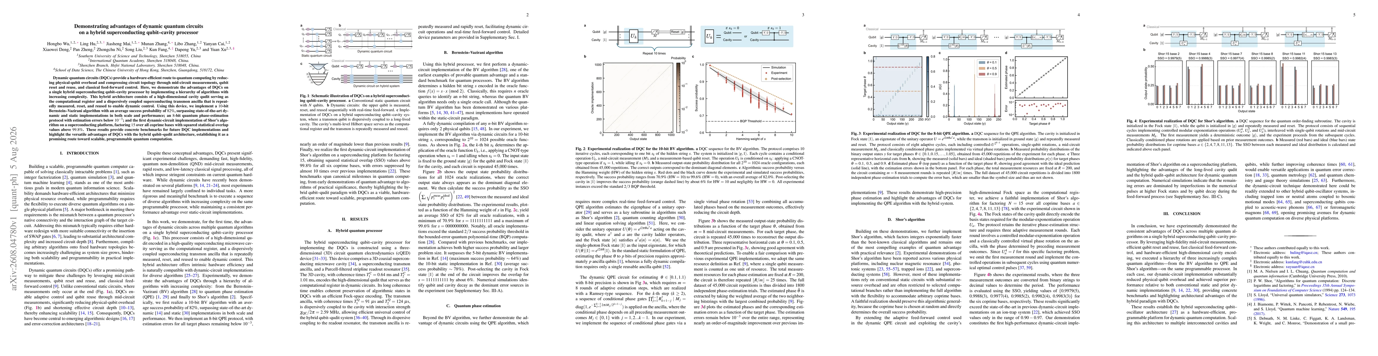Thumbnail for Demonstrating advantages of dynamic quantum circuits on a hybrid superconducting qubit-cavity processor