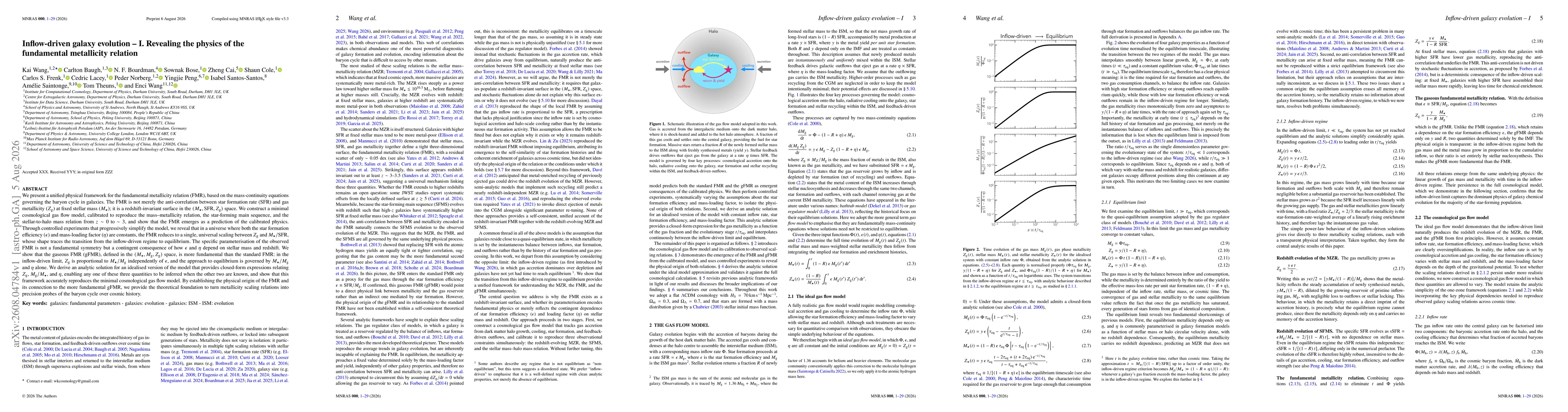 Thumbnail for Inflow-driven galaxy evolution - I. Revealing the physics of the fundamental metallicity relation