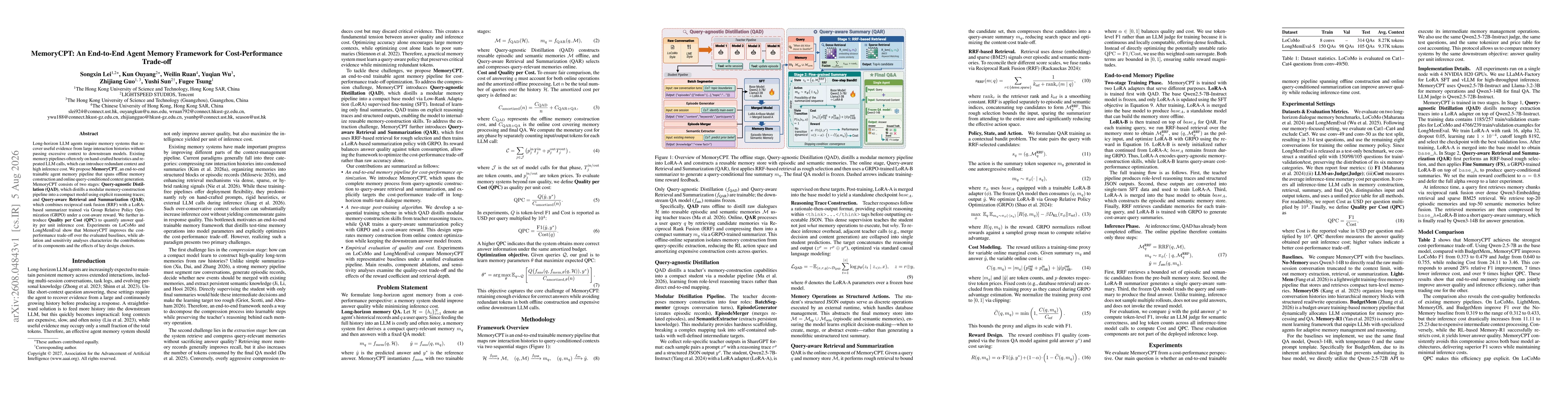Thumbnail for MemoryCPT: An End-to-End Agent Memory Framework for Cost-Performance Trade-off