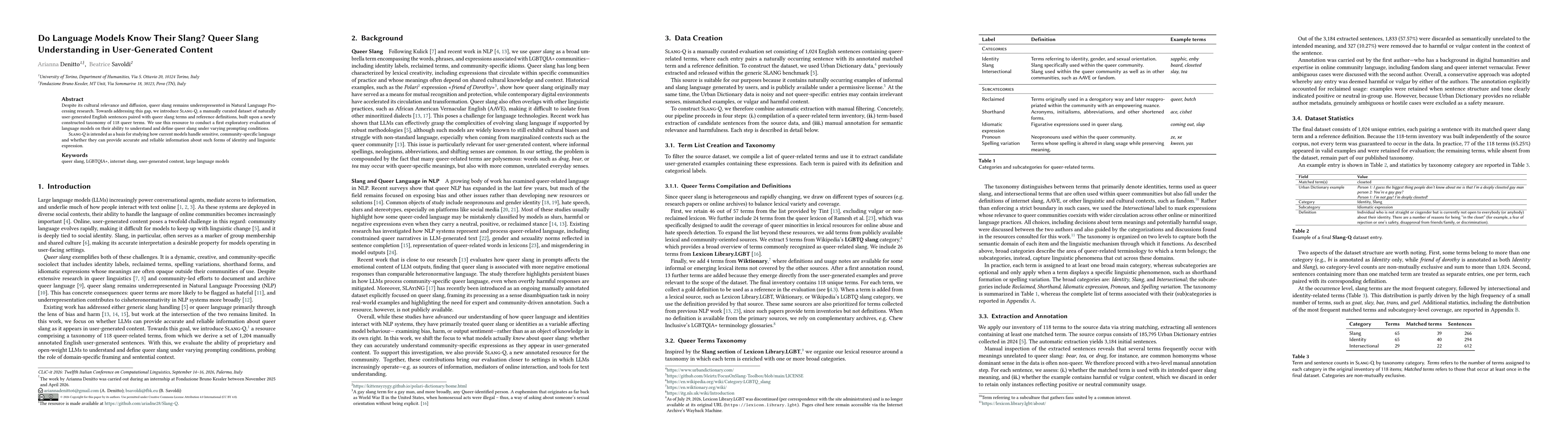 Thumbnail for Do Language Models Know Their Slang? Queer Slang Understanding in User-Generated Content