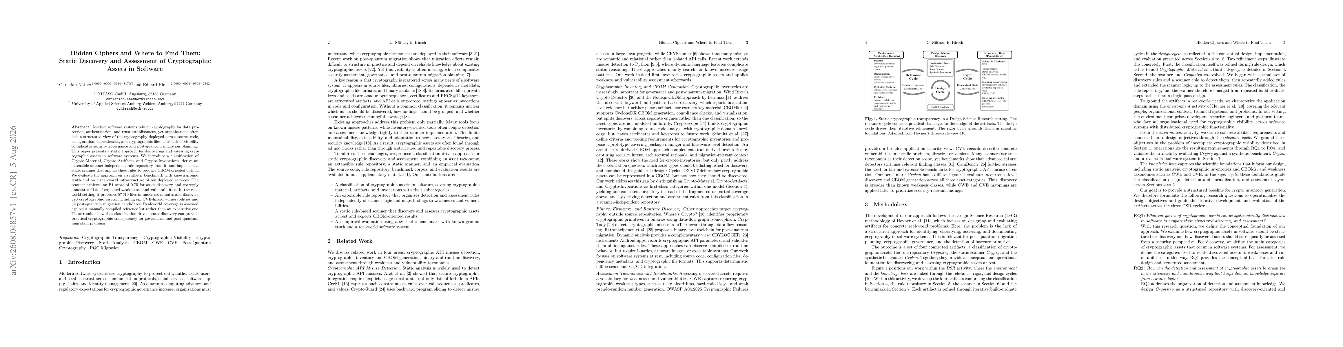 Thumbnail for Hidden Ciphers and Where to Find Them: Static Discovery and Assessment of Cryptographic Assets in Software