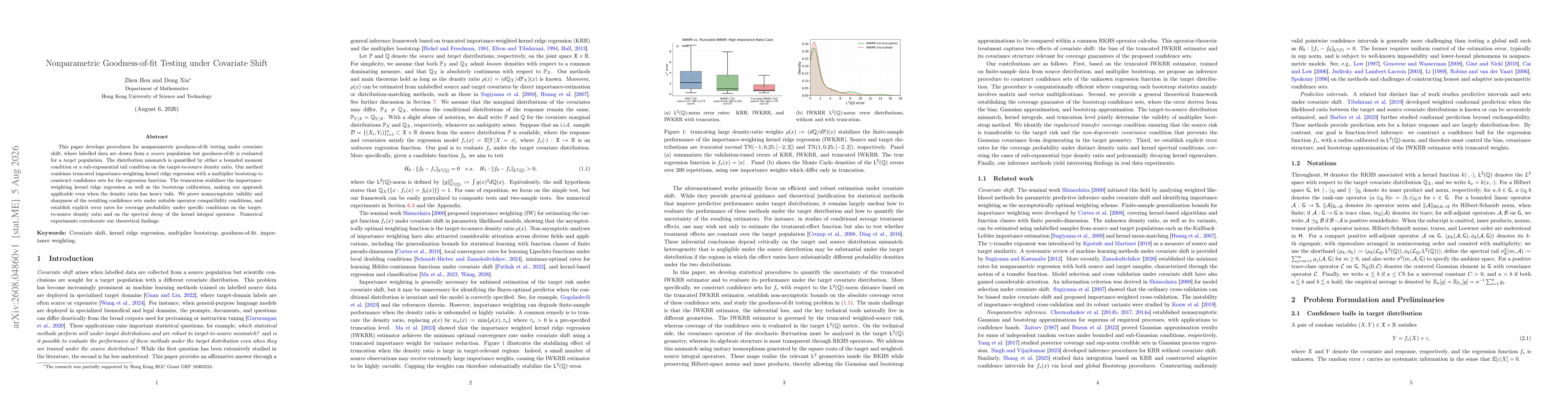 Thumbnail for Nonparametric Goodness-of-fit Testing under Covariate Shift