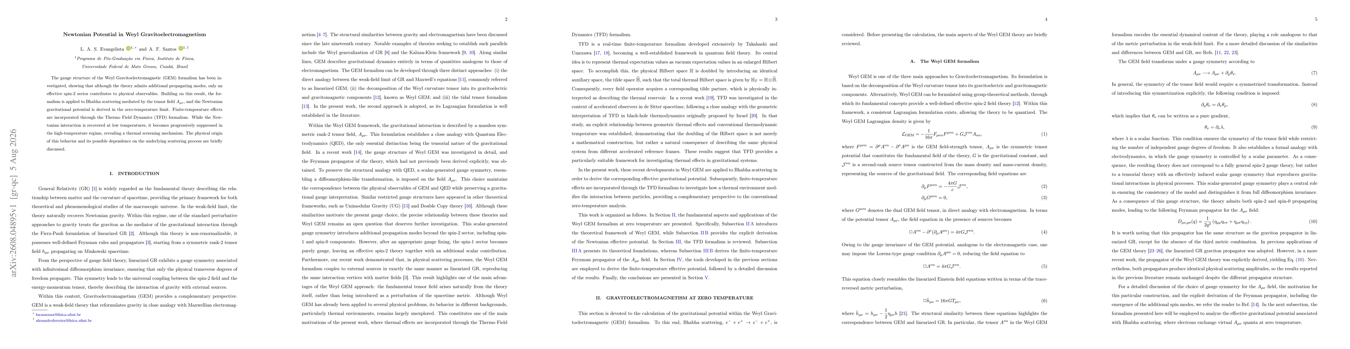 Thumbnail for Newtonian Potential in Weyl Gravitoelectromagnetism