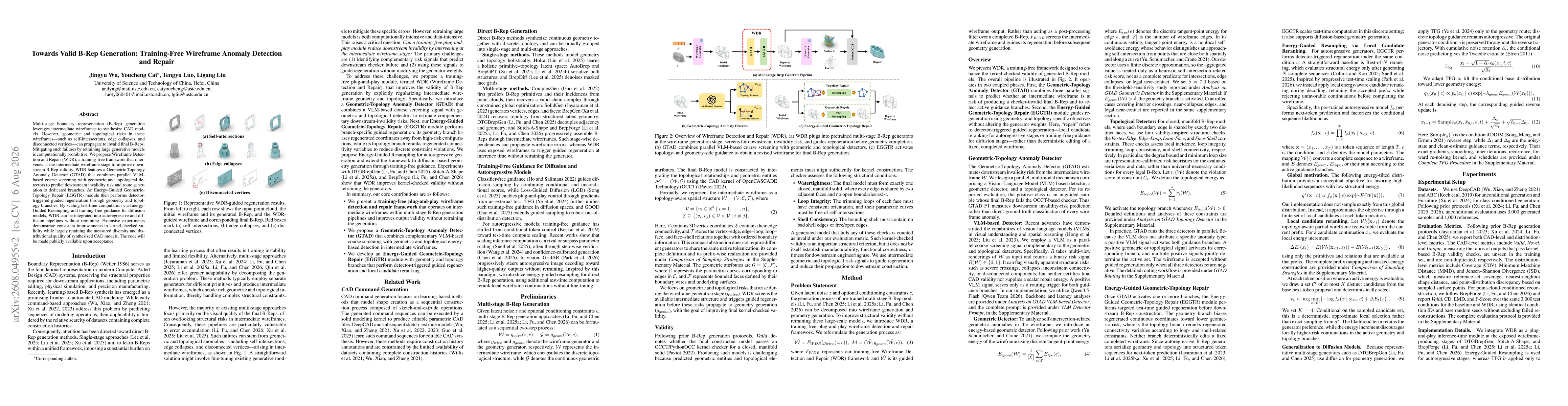 Thumbnail for Towards Valid B-Rep Generation: Training-Free Wireframe Anomaly Detection and Repair