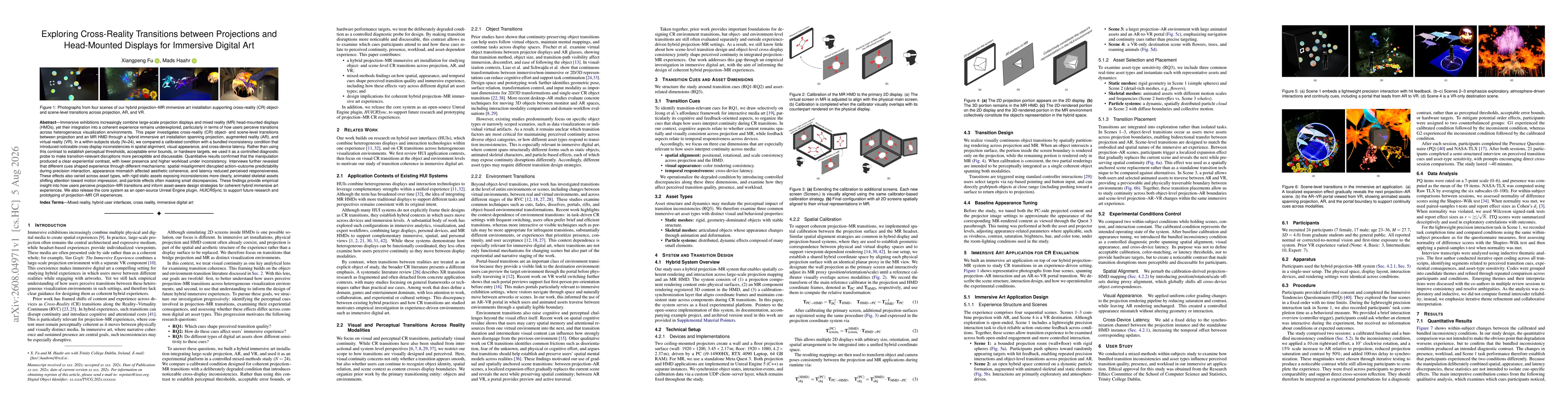 Thumbnail for Exploring Cross-Reality Transitions between Projections and Head-Mounted Displays for Immersive Digital Art
